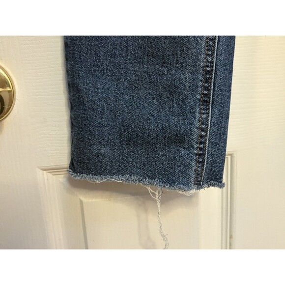 And Now This High Rise Button Fly Cropped Raw Hem Jeans Women Sz 24 Distressed - Picture 4 of 8